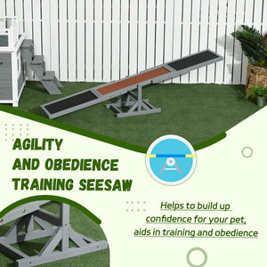 Wooden seesaw for dogs
