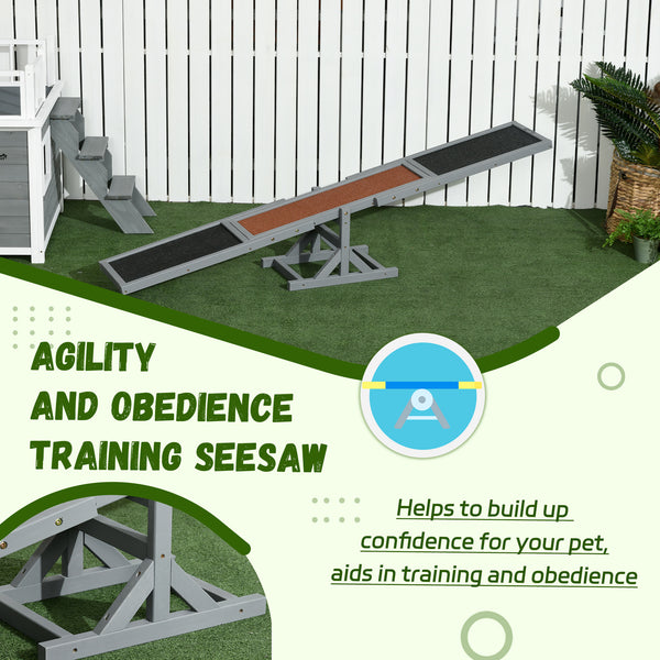 Wooden seesaw for dogs