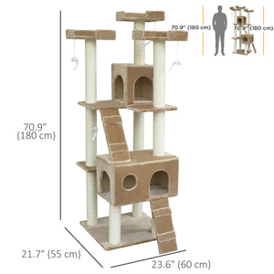 79" Cat Tree with Scratching Post for Kittens, Beige