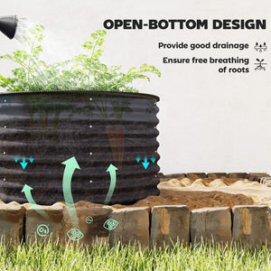 Set of 2 raised garden beds with safety edging