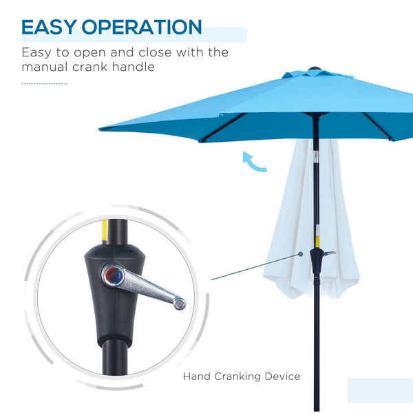 8.5-foot round parasol, blue