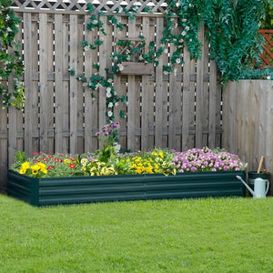 Galvanized raised planter, green