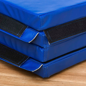 4'x10'x2'' Folding Gym Mat with Carry Handles, Dark Blue