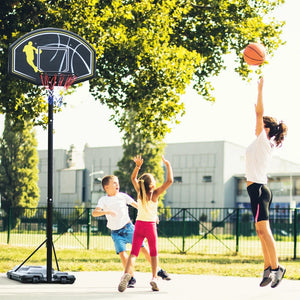 Système de basket-ball extérieur avec support mobile, réglable de 6,5 à 10 pieds pour tous âges