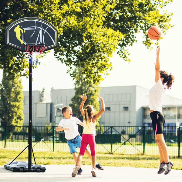 Système de basket-ball extérieur avec support mobile, réglable de 6,5 à 10 pieds pour tous âges