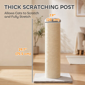 Cat scratching post in sisal, 30 in, light grey and beige