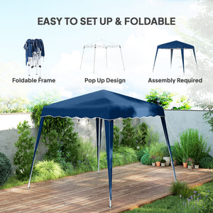 8 x 8 Folding Awning with Carry Bag, Blue