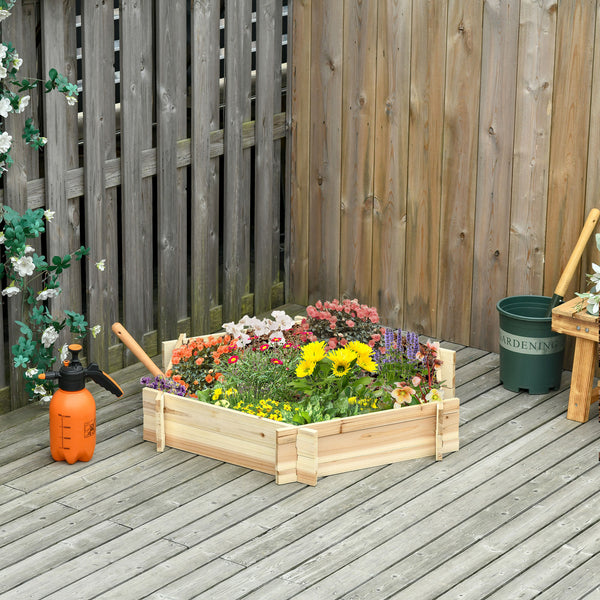 Hexagonal planter without screws, natural color