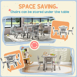 5-piece height-adjustable table and chair set, gray