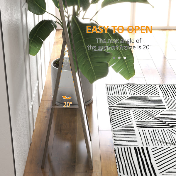 Full-length standing mirror, gray 