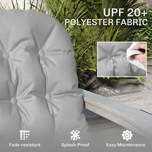 Set of 2 Adirondack Chair Cushions with Ties, Light Gray