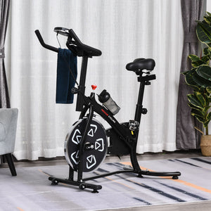 Exercise bike with LCD display, black