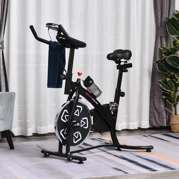 Exercise bike with LCD display, black