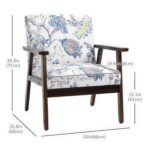 Modern accent chairs with upholstered seat, floral pattern