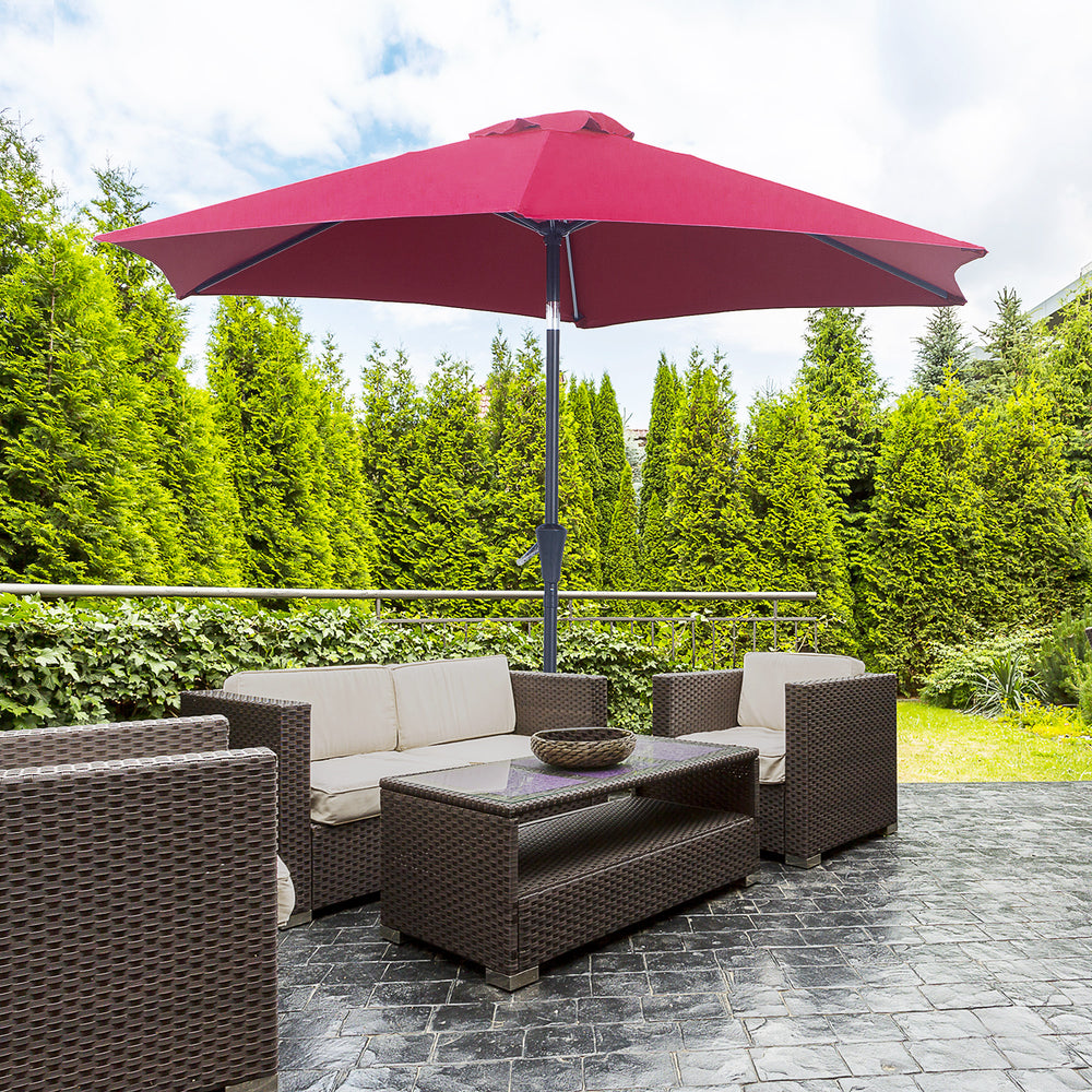 8.5-foot patio umbrella, burgundy red 