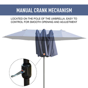 15-foot double-sided parasol, blue