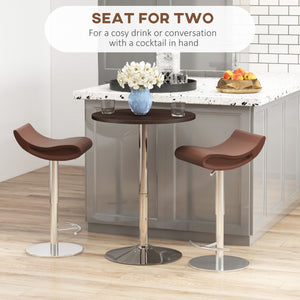 High bar table with swivel top, walnut