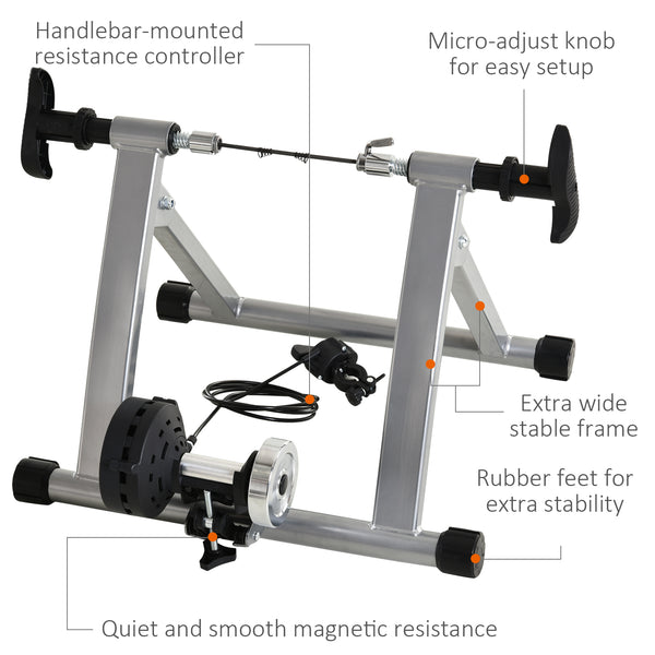 Magnetic Indoor Bike Mount with Quick Release Skewer, Silver