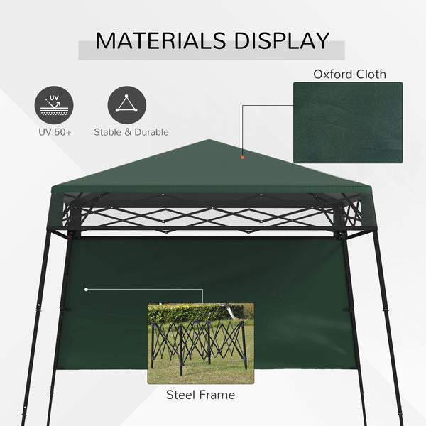 7 x 7 Folding Garden Canopy with Backpack and Adjustable Feet, Green