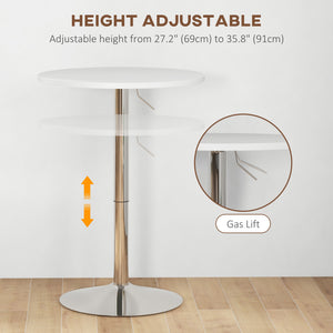 High bar table with swivel top, white