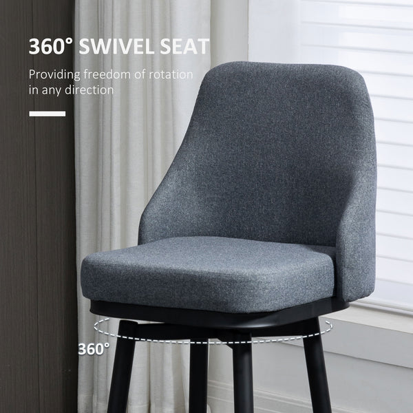 Set of 2 bar stools, anthracite grey