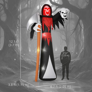 3.6m Inflatable Halloween Grim Reaper with Built-in Lights for Halloween Party