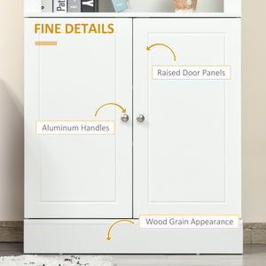 Kitchen sideboard with 6-tier shelves, white, wood look