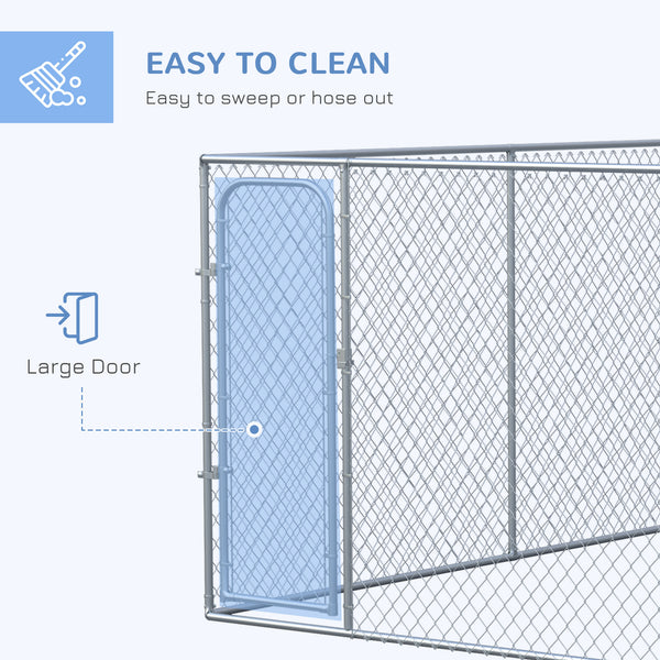 Dog park with galvanized steel frame