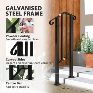 Black railing for outdoor stairs