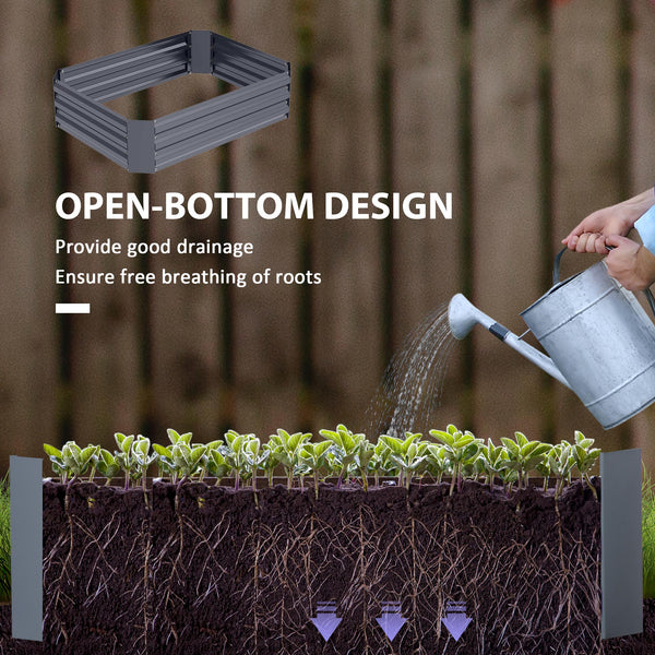 Galvanized raised planter, dark grey