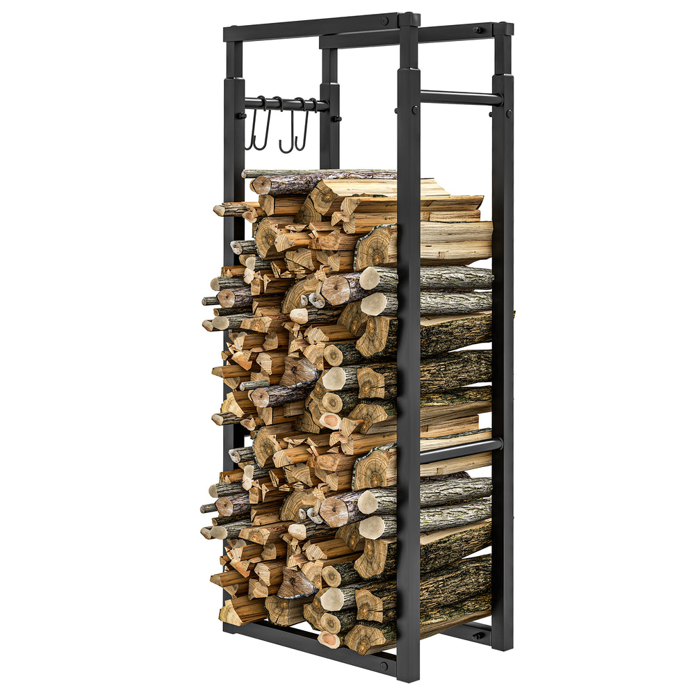 Black Heavy Duty Steel Adjustable Log Rack