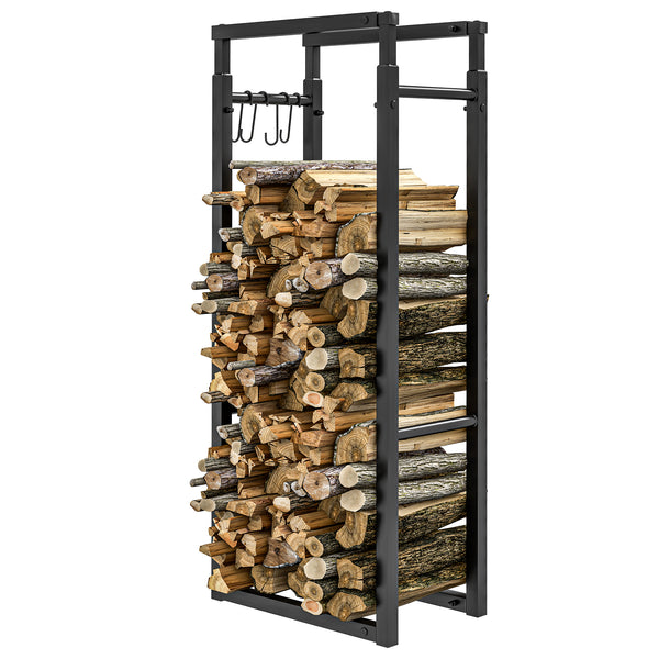 Black Heavy Duty Steel Adjustable Log Rack