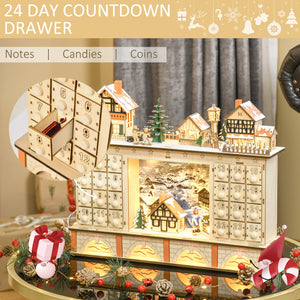 Natural wooden Christmas Advent calendar