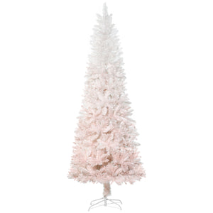 6ft Artificial Christmas Tree with Automatic Opening, Pink and White