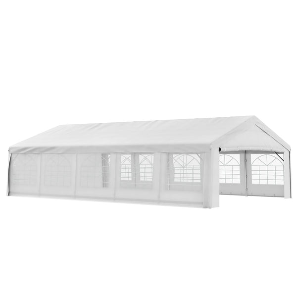 8.9 x 5 m Outdoor Party Tent with Removable Walls White
