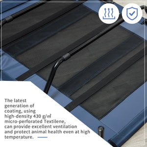 Elevated cot with carry bag, dark blue