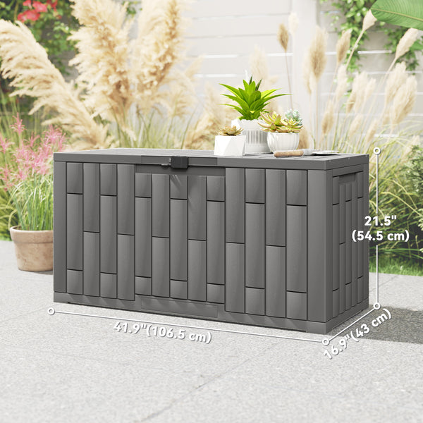 227 Litre (60 Gallon) Lockable, Splashproof, UV Resistant Outdoor Resin Storage Box.