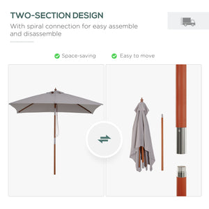 6.6-foot umbrella, grey