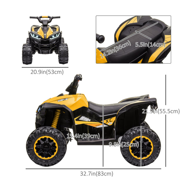 12V quad with music, yellow