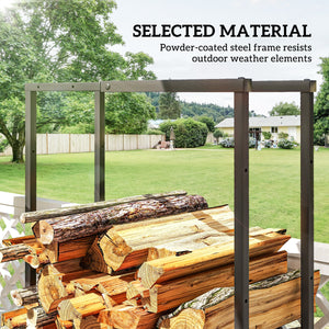 Black Heavy Duty Steel Adjustable Log Rack