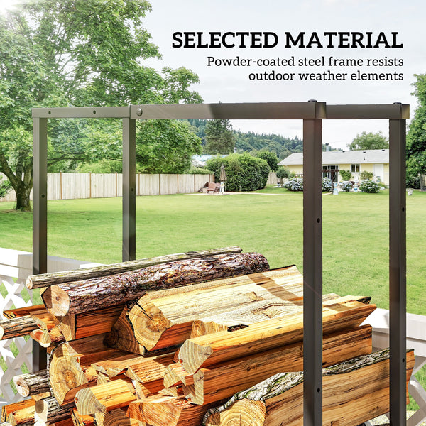 Black Heavy Duty Steel Adjustable Log Rack