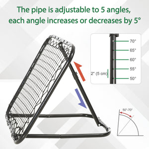 Adjustable angle rebound net