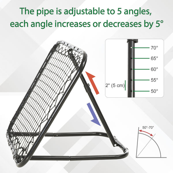 Adjustable angle rebound net
