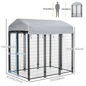 Dog kennel with waterproof and UV-resistant cover