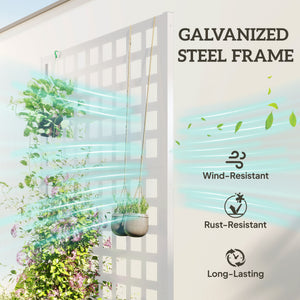 Galvanized raised planter with trellis for climbing plants, vegetables and vines