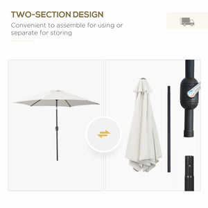 8.5-foot round aluminum patio umbrella, cream white