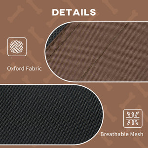 Elevated dog bed with canopy, coffee color