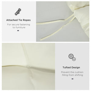 5" Thick Chaise Lounge Cushion with Backrest, Cotton Fill, Cream White