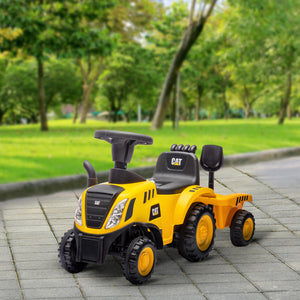 Caterpillar self-propelled tractor without engine with shovel and trailer