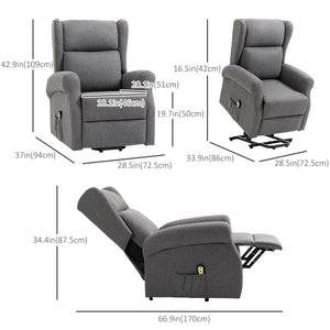Electric Recliner Lift Chair with Footrest, Grey